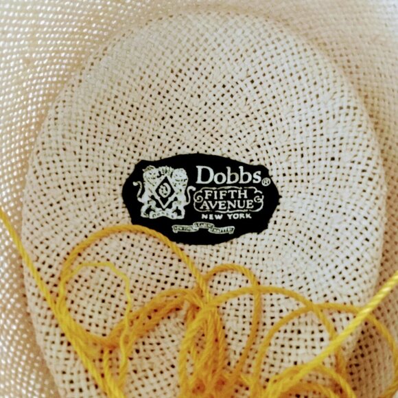 DOBBS FIFTH AVENUE PANA TWIST STRAW HAT SZ 7-71/8 M - Picture 6 of 8